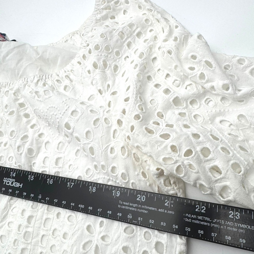 VINEYARD VINES Women's Large 100% Cotton White Eyelet Lace Tunic Top Shirt Boho - Picture 6 of 8